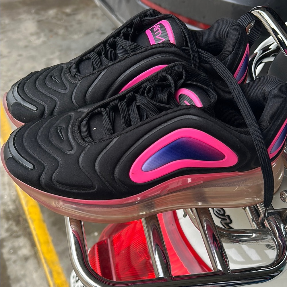 Women's Black and Pink Sneakers